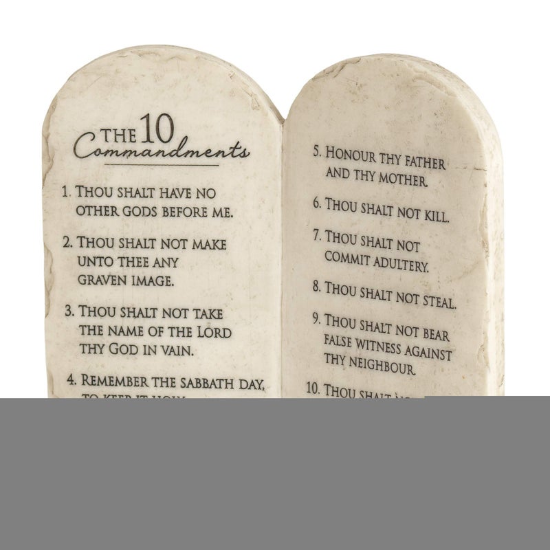 Dicksons 10 Commandments Whitewash Stone Tablet 6 x 6.5 Resin Decorative Wall and Tabletop Sign Plaque - Image 3